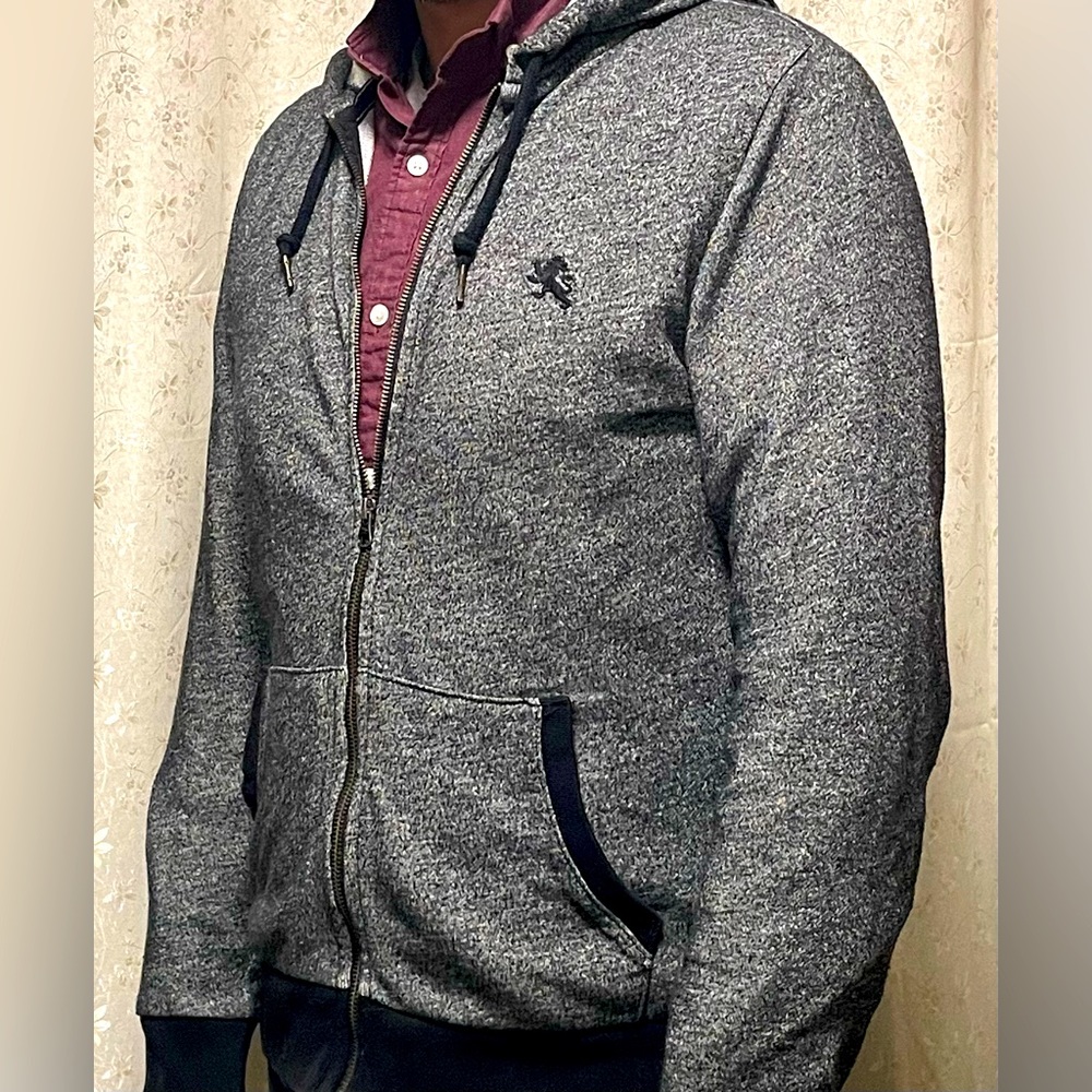Men’s Express Heathered Gray zip hoodie medium